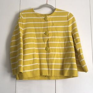 JCrew Sweater Cardigan yellow and white